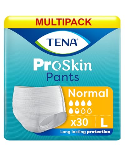 Image of TENA Normal Unisex Adult Diaper Pants Style, Large Size (L) | 10 Units x 3 | 30 Units | Waist 100-130cms | 39-53 inch | 3X Protection | World's Leading Incontinence Brand | For Heavy Urine Leaks