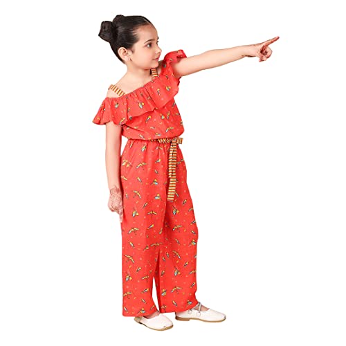 Image of Fabindia Teal Cotton Printed Jumpsuit