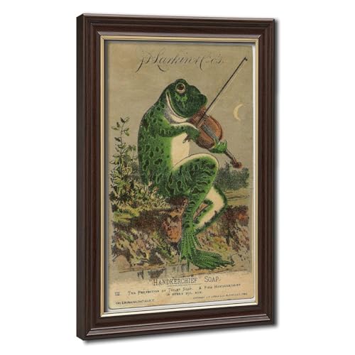 Affiche grenouille violoniste victorienne pour une ambiance nostalgique