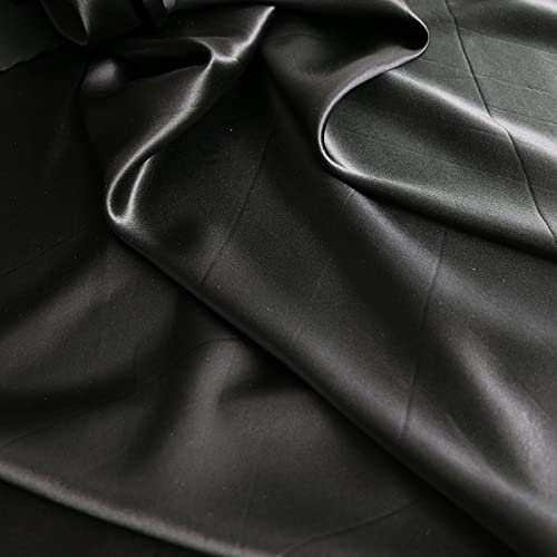 black silk dress material ANTIQUE EDWARDIAN BLACK SILK NET DRESS FABRIC W OPEN DETAIL + SEQUIN EDGING