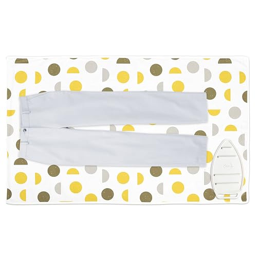 Image of Encasa XO Ironing Mat, 3mm Felt Padding, Silicone Iron Rest Yellow