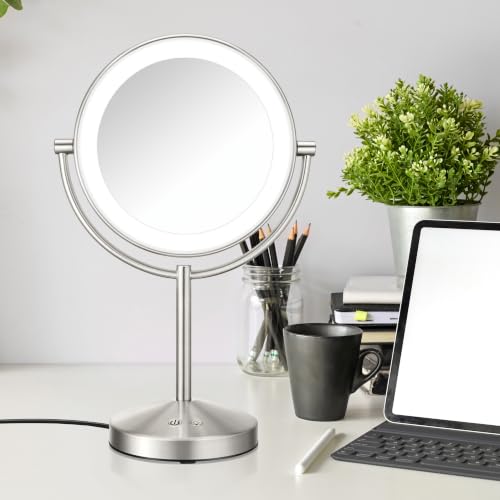Conair LED Vanity Mirror, Double-Sided, 10x Magnification, Satin Nickel - image 7