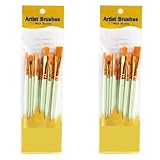 Malerpinsel 20-teiliges rosa Pinsel-Set mit runder, spitzer Spitze, Nylonhaar-Künstlerpinsel for Acryl, Öl, Aquarell für Künstler, Erwachsene(20pcs Green)