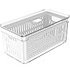 Organizador de Geladeira com Escorredor Interno, 5 L - Caixa Plástica para Legumes, Saladas