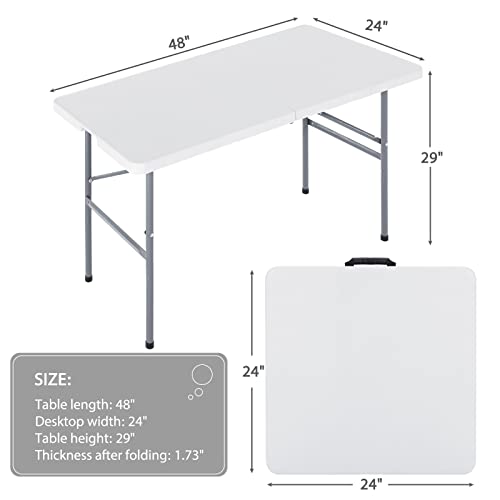 Abccanopy 4Ft Plastic Folding Picnic Table, 48X 24 Inches #TOP2