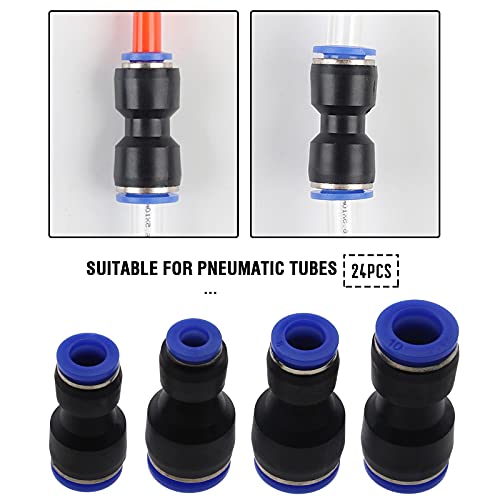 The Lord of the Tools 24x Plastic Pneumatic Push to Connect Fittings Tube Straight Fitting Reducer Adapter Quick Release Fit Air Water Lines Hose - Image 3