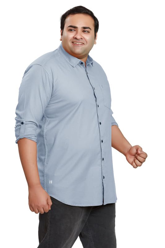 Image of BE ACTIVE Plus Size Lycra Cotton Satin for Men Shirts|| All Plus Size Men|| Cotton Stylish Full Sleeves Shirt for Men