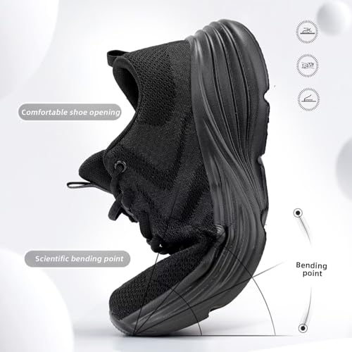 Image of WJA Men's Non Slip Walking Shoes Lightweight Breathable Casual Running Shoes Fashion Sneakers Mesh Workout Sports Shoes