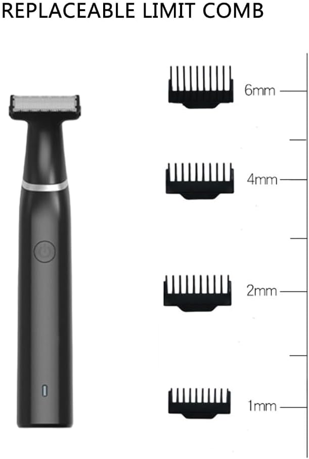 Body Hair Trimmer for Men Electric Groin Hair Trimmer Rechargeable Beard Trimmer Groomer Replaceable Head Waterproof