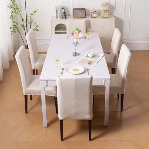 Image of House of Quirk Elastic Chair Cover Stretch Removable Washable Short Dining Chair Cover Protector Seat Slipcover (Pack of 4, Beige Blossom)