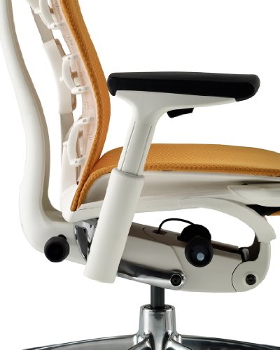 Herman Miller Embody Ergonomic Office Chair with White Frame/Titanium Base | Adjustable Arms with Hard Floor Casters | Black Rhythm - Image 7