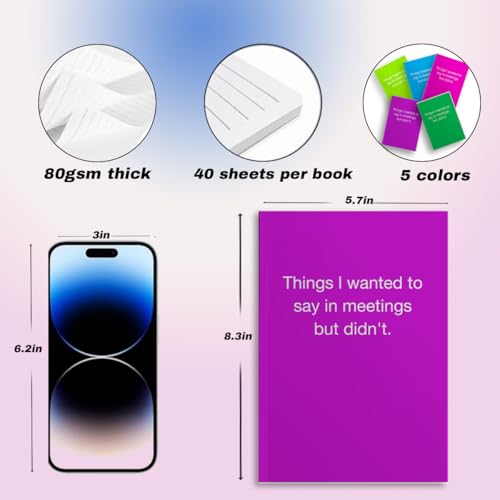 Image of 5 PCS Notebook Journal, Notebooks for Work, Note Taking Writing Funny Office Accessories Gag Gifts for Boss Nurse Colleague Leader Mentor Graduation Christmas Retirement 5.7 x 8.3 Inches 41 Sheets