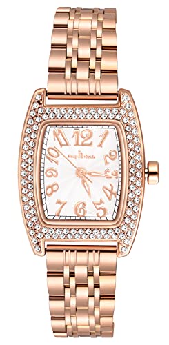 Montre à quartz femme avec cadran rectangulaire acier