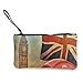 Produktbild Unisex-Portemonnaie, Münzbeutel, Leinen, Vintage-Stil, London City, UK-Flagge, Big Ben, Reißverschluss, Geldbörse für Bargeld, Bank, Auto, Reisepass