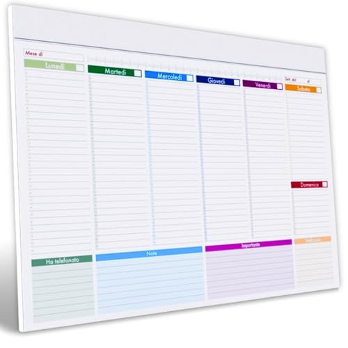 Planning Settimanale da Tavolo 2026 - Planner Settimanale 2026 da Tavolo A3 Senza Date con 52 Fogli Sottomano Organizer Scrivania in ufficio Ogni Dettaglio insieme con Agenda Calendario e Penna.