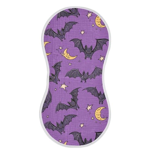 xigua Cute Bats Muslin Baby Burp Cloths Set of 4, Super Soft & Absorbent Burping Rags, Cotton Burp Clothes Shower Gift for Newborn, Baby Girls and Boys