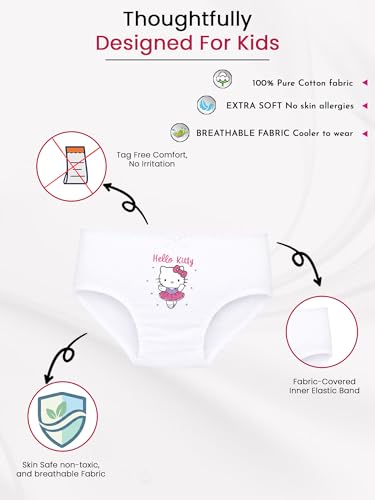 Image of BODYCARE Kids Girls Printed Panty Ultrasoft Underwear 100% Cotton Soft Comfortable | Skin Friendly | Innerwear Pack of 5-Assorted (KIA9103A-PK001) (Color & Print May Vary)