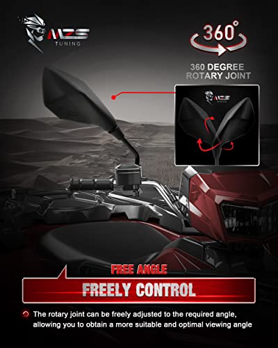 Mzs Atv Mirrors | Universal Rear View 7/8 Handlebar Mount Side Compatible With Motorcycle Dirt Bike Quad Street Bike Adventure Snowmobile Jet Ski Scooter Coolster Moped Gy6 Atv's #TOP4