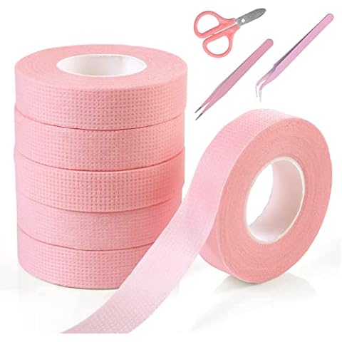 Lash Tape - Vaktop 6 Rolls Eyelash Tape with 2 Tweezers and Scissors, Breathable Lash Tape for Eyelash Extension - for False Lash Extension Accessories (0.5 inch x 10 Yards) Cover