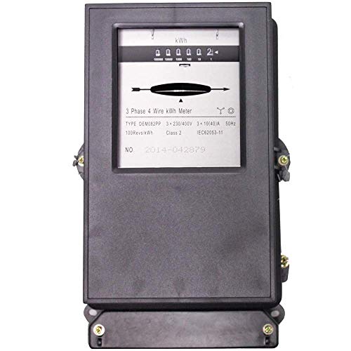 Preisvergleich Produktbild BeMatik - Stromzähler Drehstromzähler Wattmeter DREI Phase 3x10A 230V 50Hz schwarzem Kunststoff