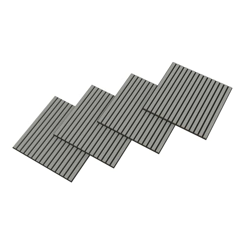 Set Vang Di 4 Pannelli Murali 3D Fonoassorbenti 60X60 Cm A Listelli Dritti Copertura 1,44 M² - Effetto Rovere Grigio - 3