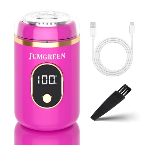 JUMGREEN Women's Portable Mini Electric Razor, Painless Rechargeable Shaver for Face, Legs, and Underarms – Compact & Travel-Friendly Design-MediumVioletRed