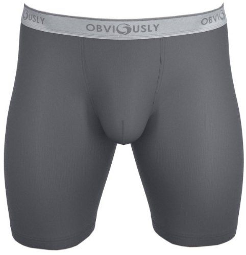 Obviously Underwear Men's Core Collection Naked Boxer Brief 9 Inch Leg Large Graphite