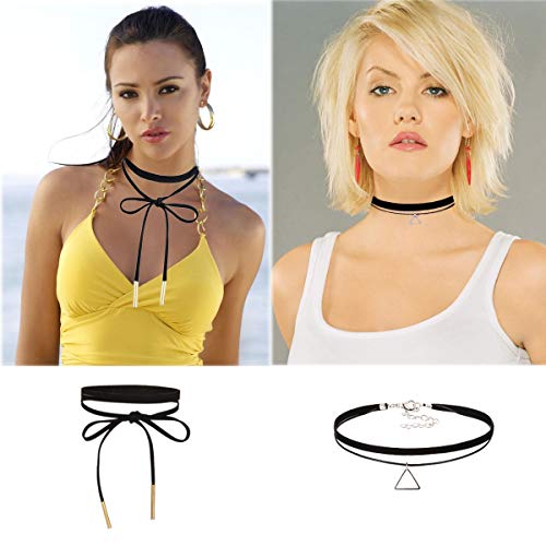 K&Q 52 PCS Choker Necklace, Classic Gothic Black Cute Lace Velvet Collar Choker Necklace Set 6