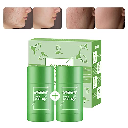 Green Tea Cleansing Mask Stick,2Pcs Green Mask Stick Blackhead Remover,Deep Cleanse Green Tea Mask,Face Moisturizes and Oil Control,Poreless Deep Cleanse for All Kind Skin Type