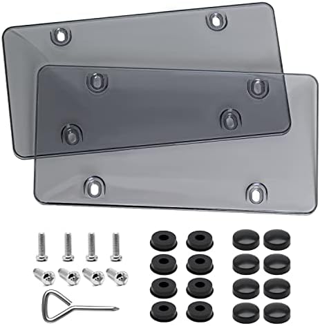 2 Pcs License Plates Cover Unbreakable Design,Fits All Standard 6x12 Inches License Plates,Protect Your Front & Back License Plates