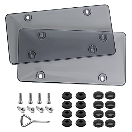 2 Pcs License Plates Cover Unbreakable Design,Fits All Standard 6X12 Inches License Plates,Protect Your Front & Back License Plates #TOP3
