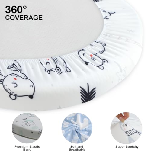 Image of Baby Bassinet Sheets for Baby Boy Girls,4-Pack Fitted Bassinet Sheets Set Compatible with Halo Bassinest Swivel Sleeper,Baby Delight,Angelbliss,32 inchX16 inch (Arctic Circle)