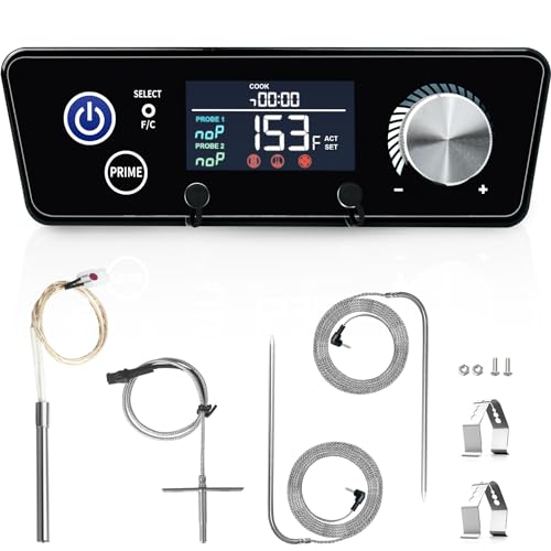 PID Control Board for Pit Boss Vertical Pellet Smoker Digital Thermostat Controller Trapezoid Panel Pitboss Series 3 / 4 / 5 / 7 Grill Replacement Parts BBQ Kits