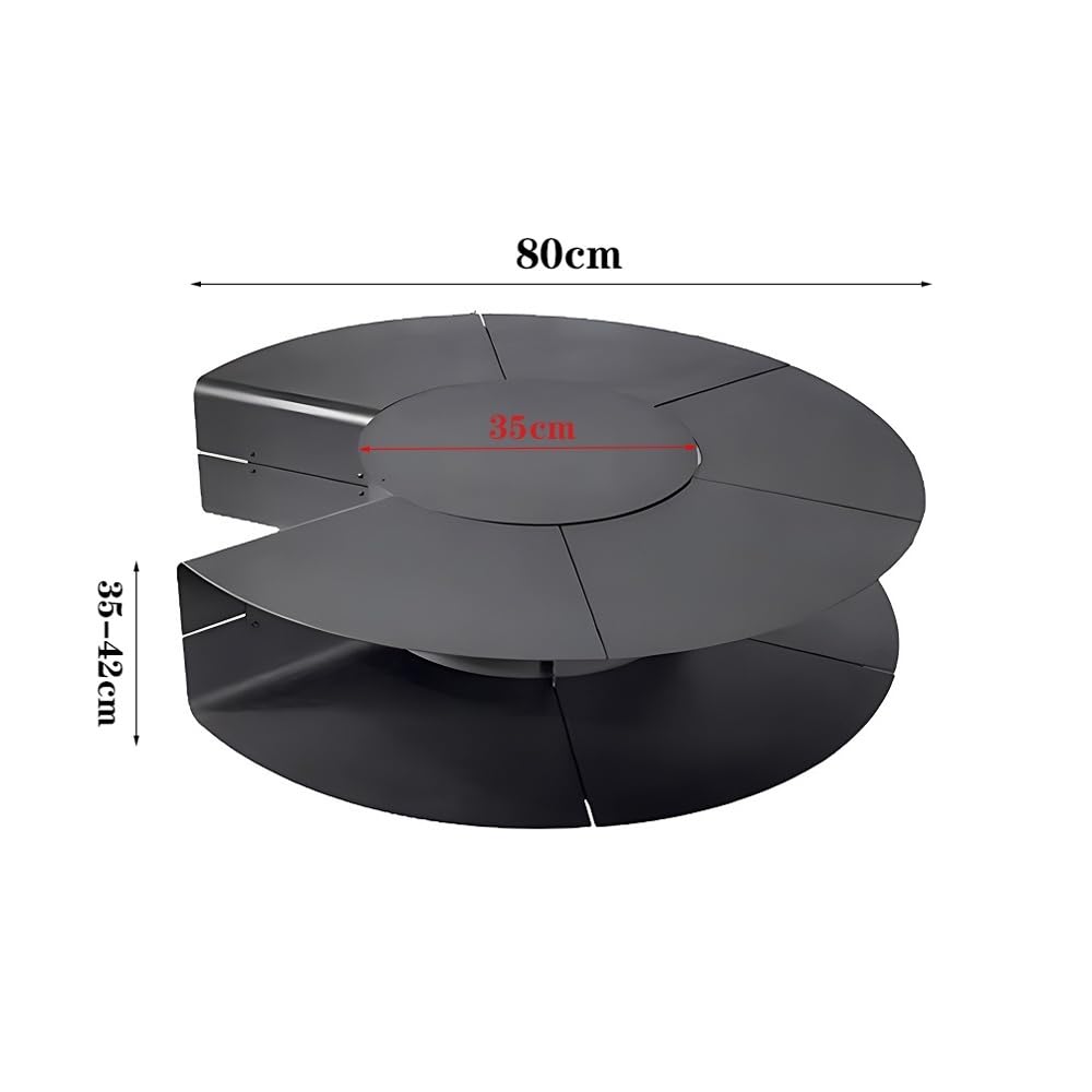 Chimenea al Aire Libre, Hoguera Redonda de Madera con Almacenamiento, Moderna Hoguera de leña de Acero Inoxidable for Patio Exterior, terraza y jardín(80cm)