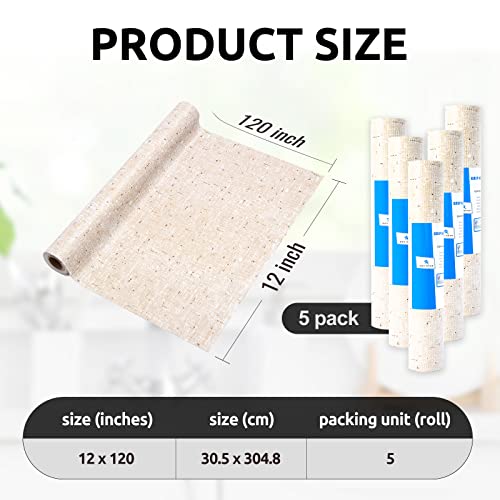 Ray Star 12X120 Inch Shelf Liner For Kitchen Cabinets, Non-Adhesive Cabinet Liner Washable, Pvc Drawer Liner For Dresser Non-Slip Bathroom (Yellow)(5 Roll) #TOP4