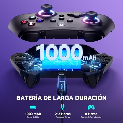 UPGRADE Mando para Switch/ Switch 2, Mando Inalámbrico con Gatillos de Recorrido, Batería 1000mAh, LED RGB/Gyro Axis/Turbo/Vibración/ Botones Programables, Mando Pro para Switch/PC/Android/iOS - imagen 4