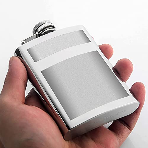 DIRAG Garrafa de aço inoxidável, 4 oz frascos à prova de fugas com fundo, corpo curvo de 15 °, aderência confortável e fácil de transportar, para uísque, rum, vodka, vinho, cocktail, ETC