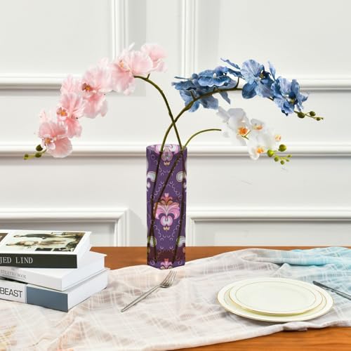 Vase cylindrique incassable 30x10cm esthétique et durable violet - 4