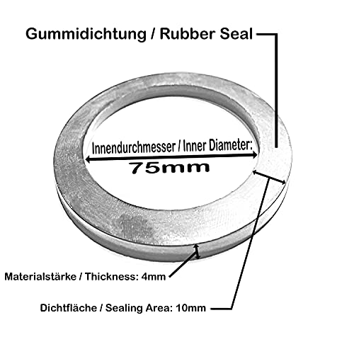 VMC Tankdurchlass PVC 63mm 75x63x2 1/2 mit 2 Klebemuffen 63mm Innendurchmesser 75mm Außendurchmesser mit 2 Dichtungen und Feststellmutter