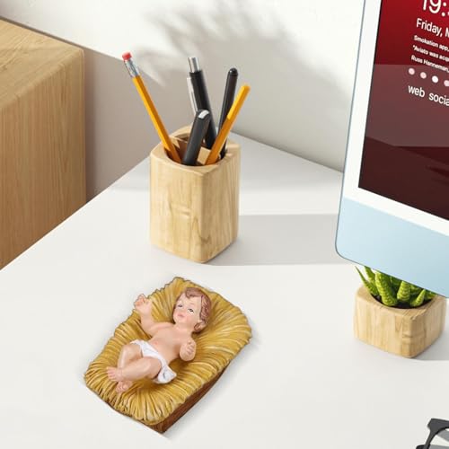 Escultura de Jesus,Estátua de Jesus, Menino Jesus em uma manjedoura, Decoração de Natal religiosa pa