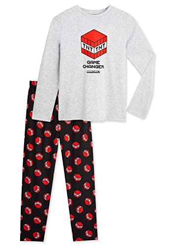 Minecraft Pijama Niño, Ropa para Niño Algodon 100%, Conjunto Dos Piezas con Camiseta Manga Larga y...