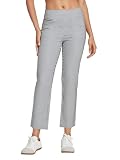 Womens Golf Plaid Pants Stretch Casual Work Ankle Pant For Women Ladies Travel Lounge Athletic Sweatpants With Pockets