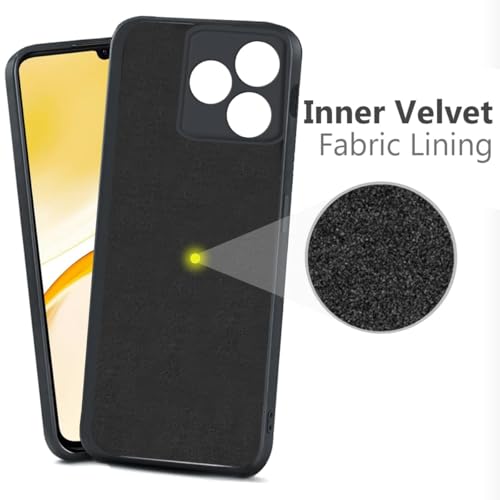 Image of BlazeTech for [ Realme Narzo N51 / Realme C51 / C53 ] Liquid Silicone Back Case Cover Flexible |Inner Lining| with Camera Protection Back Cover for [ Realme Narzo N51 / Realme C51 / C53 ] - Black