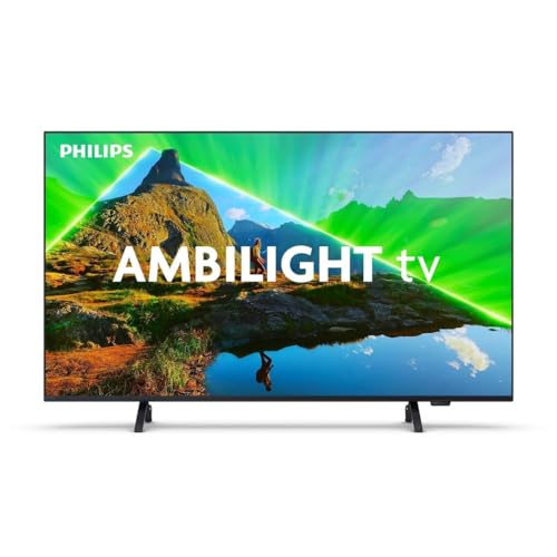 Philips Ambilight 55PUS8309 4K LED Smart TV - 55-Zoll Display mit Pixel-präziser Ultra HD, Titan OS Plattform und Dolby Atmos-Klang - Funktioniert mit Alexa und Google Sprachassistent – Matt Schwarz