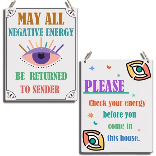 JNFEUI 2Pcs-Witchy Eye Decor-May All Negative Energy Be Returned to