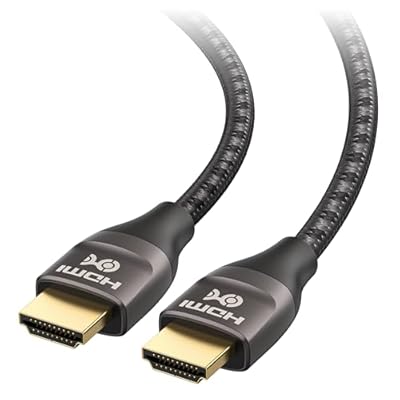 Cable Matters Premium Braided 48Gbps Ultra HD 8K HDMI Cable 6.6 ft / 2m with 8K@60Hz, 4K@240Hz and HDR Support for PS5, Xbox Series X/S, RTX3080 / 3090, RX 6800/6900, Apple TV and More in Black