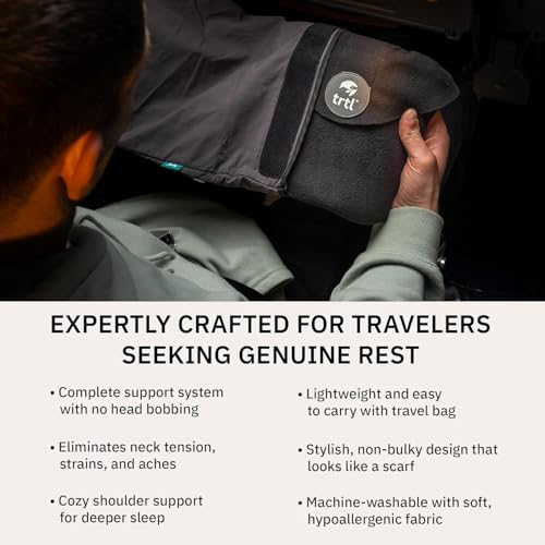 trtl Pillow - Scientifically Proven, Super Soft Neck Support Travel Pillow - Lightweight and Machine Washable - Ergonomic Design for Traveling on Airplanes, Cars, and Trains - Grey - Image 5