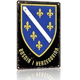 Bosnia I Herzegovina Metal Sign 8 x 12 Inch