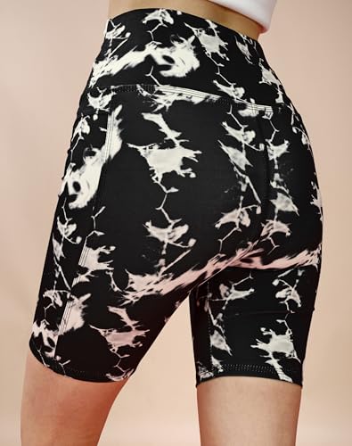 Image of High Waist Sports Activewear Printed Shorts for Women Ideal for Gym and Yoga or Cycling with Side Pocket, Stretchable, Flexible, Slim Fit