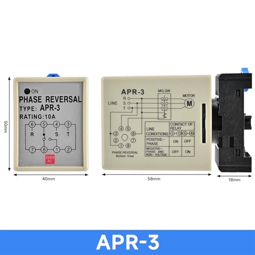 Contrôleur d'inversion de phase APR-3 triphasé pour moteur 380VAC